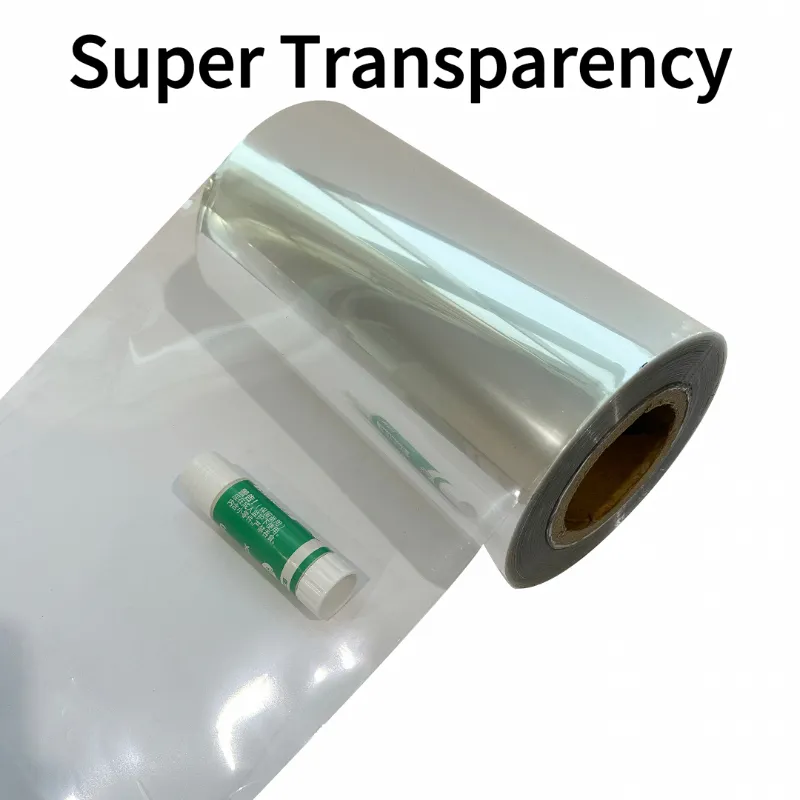 How should transparent label films be stored to maintain quality?