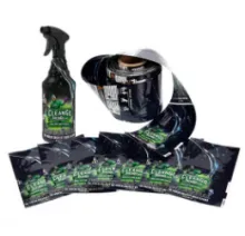 Cleaning agents packaging shrink labels